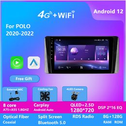 Android 12 Video 8G 128G car audio android for For VW POLO 2020-2022 Head Unit car radio 1280P carplay gps navigator