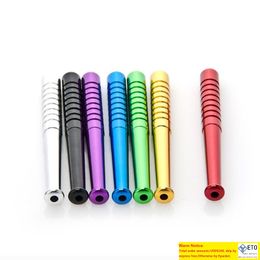 Cigarette Shape Smoking Pipes Aluminium Alloy Metal Pipes 100pcsBox 78mm 55mm Length One Hitter Tobacco Pipes For Smoking