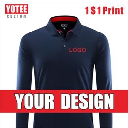 Men's Polos Long-Sleeved Shirt Logo Custom Embroidery Breathable Quick-drying Lapel T-shirt Fashion Casual NowMen's Men'sMen's Pen