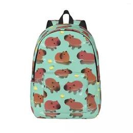 Backpack Capybath Time Teen Bath Spa Kawaii Animal Print Backpacks Polyester High School Bags Hiking Designer Rucksack