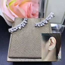 Stud Earrings Huitan Fashion Luxury Cubic Zirconia For Women Cartilage Ear Cuff Modern Girl Accessories Wedding Jewelry