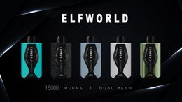 ELFWORLD Cyber Car Disposable E cigarettes 15000 Puff Vape Pen 20ml Dual Mesh Coil Cartridge Pre-Filled Pods 750mAh Rechargeable Battery