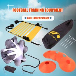 Balls Football Speed Agility Ladder Soccer Training Kit with Resistance Parachute Bags for Easy Safety Exercise Accessories 231113