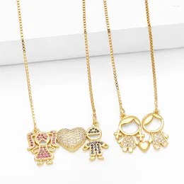 Pendant Necklaces 10Pcs Fashion Beautiful 18k Gold Plated Jewellery Boys Girls Heart Necklace Women's Gift Chain Party Figure