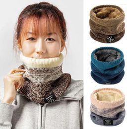 Scarves Warm Knitted Ring Scarf Outdoor Coldproof Gradient Color Thicken Plush Wrap Neck Winter Accessories