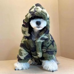 Dog Apparel Camouflage Cotton Coat Dogs Clothing Pet Thicken for Dog Clothes Small French Bulldog Cute Autumn Winter Green Boy Collar 231110
