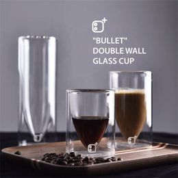 Tumblers Brewista Transparent Heat Resistant Double Wall Glass Water Cup Clear Espresso Portable Bullet Coffee Set 230413