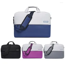 Briefcases Patchwork Colour Shoulder Laptop Bag Unisex Waterproof 15inch Protective Case Casual Travel Computer Notebook Handbag Briefcase