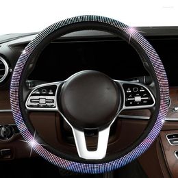 Steering Wheel Covers Cover Rhinestones Bling Crystal Diamond Sparkling Car SUV Breathable Anti-Slip