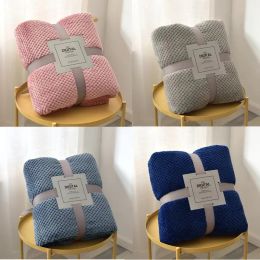 Wholesale Polar Fleece Throw Blanket Soft Travel 150*200cm Blankets Solid Colour Bedspread Plush Cover for Bed Sofa Warm Gift