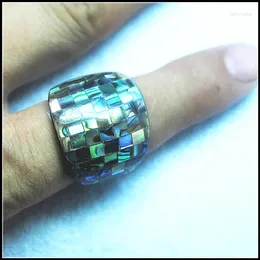 Cluster Rings 1PC Natural Abalone Paper Making Top Fashion Women For Party Or Weding Inner Size 18mm 20mm21mm