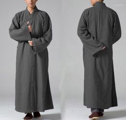 Ethnic Clothing Unisex Winter Warm High Quality Cotton&linen Buddhist Zen Gown Meditation Lay Shaolin Monk Suits Buddha Robe