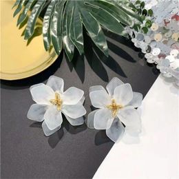 Stud Earrings Geometric Flower Trending Fashion Accessory Versatile Elegant Acrylic Jewellery Korean Stylish