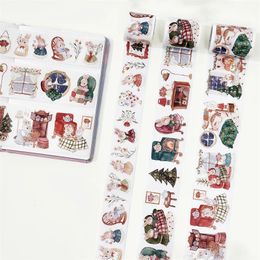 Window Stickers Adhesive Stickers 3Rolls the Washi Tape Shop Scrapbooking Sticker Set Christmas Jingle Paws Rabbit Journaling Gift Wrapping Material 231110