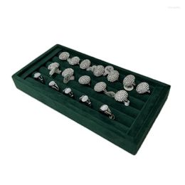 Jewellery Pouches Dark Green Tray For Ring Bracelet Display Demonstration Watch Organiser Earring Cuff-Link Storage Case