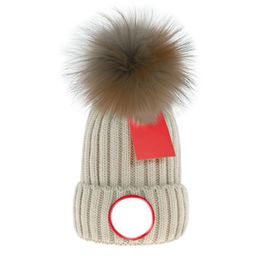 Designer winter knitted beanie woolen hat women bonnet men chunky knit thick warm faux fur pom beanies hats female bonnet mens beanie Caps