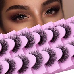 Multilayer Thick Faux Mink Eyelashes Naturally Soft Vivid Handmade Reusable Fluffy Faux Mink Lashes Extensions Delicate Eye Makeup Accessory