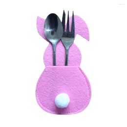 Dinnerware Sets Knife And Fork Bag Easter Decoration Colorful Fun Table Eggs Cutlery Fabric Decorations