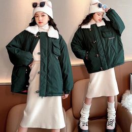 Down Coat Girls' Autumn And Winter Work Clothes Cotton 2023 Chinese Big Boy Korean Version Fashion Little Girl Thickened