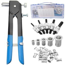 Freeshipping 106Pcs M3-M8 Blind Rivet Nuts Threaded Insert And Rivet Tool Riveter With Rivnut Nutsert Riveting Kit Tool Kledo