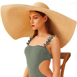 Wide Brim Hats Oversized Summer Straw Hat For Women Beach Ladies Foldable Sun Shade 2023 UV Protection Cap Sunhat