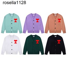 New 23ss Designer Amis Sweater Women's Korean Fashion brand Sweater Luxury Lover A-line Small Red Heart mens womens Sweater