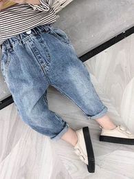 Jeans Fashion Children Jeans Baby Boys Cartoon Trousers Pant Baby Girls Grinding Holes Jeans Kids Spring Autumn Clothes 2-8Years 230413