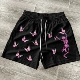 Mens Shorts Butterfly Skeleton Running Shorts Men Sports Y2k Clothes Fitness Bodybuilding Short Pants Quick Dry Gym Training Beach Shorts 230413