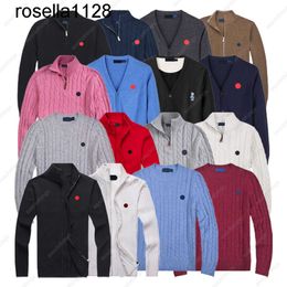 New 23ss Mens Sweater Designer Polo Half Zipper ralphs Hoodie Long Sleeve Knitted Horse Collar Fashion brand Men Woman Laurens Embroidery Sweater