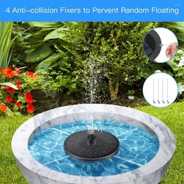 Garden Decorations 4 Fixers Floating Solar Fountain Pond Tank Water Pump For Bird Bath 2.2W Powered With 7 Nozzles Lamp