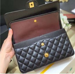 10A Top Tier Quality Jumbo Double Flap Bag Luxury Designer Real Leather Caviar Lambskin Classic All Black Purse Quilted Handbag Shoulde Festival Bags YY6223