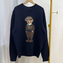2023 RL Designer Men Knits Sweater Ralphs Polos Bear Embroidery Laurens Pullover Crewneck Knitted Long Sleeve Casual Christmas Sweaters Printed Mens 220