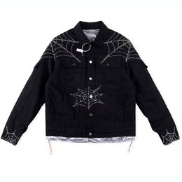 Denim Jacket Jeans Rhinestone Outwears Suprior Men's Fashion Removable Coats Casual Outwear Tops