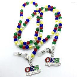 Pendant Necklaces Exquisite Handmade DIY Colourful Beads Order Of The Eastern Star Society OES Glasses Chain Mask Necklace