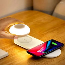 Night Lights LED Light Intelligent Sensor Bedroom Bedside USB Wireless Charging Eye Protection Lamp Charger Stand