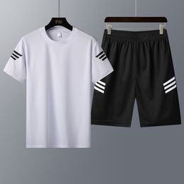 Men's Tracksuits Summer Sportswear High quality Clothing Sports Suits Quick drying Round Neck Short sleeved Short Pants Ropa Hombre 230413