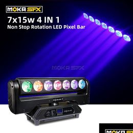 Moving Head Lights Stage 7X15W Rotating Light Rgbw 4In1 Pixel Control Beam For Show Nightclub Lighting Drop Delivery Ot1Ji