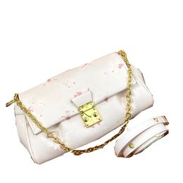 LouiseViution Large New Design Bag Shoulder Lvse Crossbody Flower Chain Designer Bag Louisehandbag Pillow Bag LouisVuiotton Cream White Color Paired Strawberry R