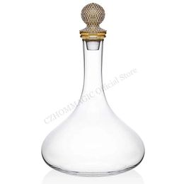 Bar Tools 1700ml Light Luxury Gold Silver Diamond Whiskey Decanter Red Wine Brandy Liquor Bottle Carafe Style Banquet Holiday Gifts 231113
