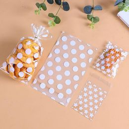 Gift Wrap 100 Pcs Plastic Biscuit Bags Cookies Candy Packaging Transparent Bag For Wedding Birthday Party Baking DIY Wrapping