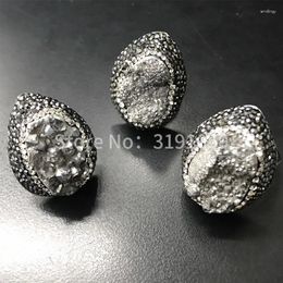 Cluster Rings Individuality Of The Black Crystal Teeth Ring European And American Women's Index Finger Products