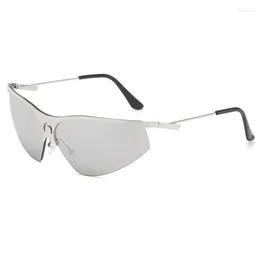 Sunglasses Sun Glasses For Women Y2K Punk Sports Eyeglasses Semi-Rimless Goggles Oculos De So