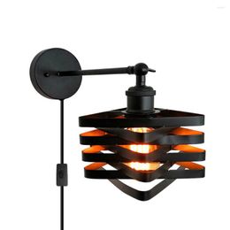 Wall Lamps Industrial Loft Sconce Lamp For Plug Rocker Arm Vintage Lights Fixture Kitchen Bedside Light Home Decor Lighting
