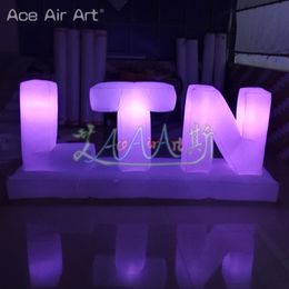 Customised LED Lighting Inflatable Letters of Alphabet Advertising Billboard Colourful Letters Set Balloon for Sale