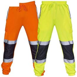 Warm Fashion Men Road Work High Visibility Overalls Casual Pocket Work Casual Trouser Pants Autumn Tops 18NOV28 201221219D