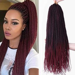 Synthetic Hair Senegalese Twist Crochet Braids Hair 30 Strands/Pack Kanekalon Ombre Braiding Hair Extensions