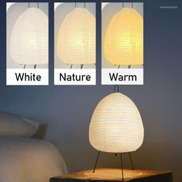 Table Lamps Retro Art Tripod Design Paper Lantern Desk Lamp For Study Bedroom Bedside Lights Ambient Lighting Home Decoration