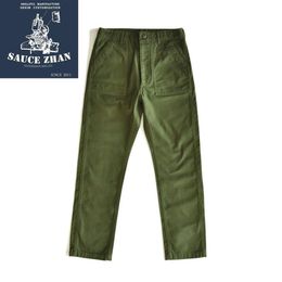 SauceZhan OG107 Utility Fatigue Military Classic Cargo Olive Sateen Straight Army & Capris Baker PANTS 201113225C