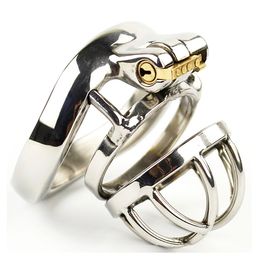 Stainless Steel Small Male Chastity device Adult Cock Cage With Curve Cock Ring For Men Bondage Chastity belt