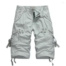 Men's Shorts 2024 Summer Cargo Short Men Casual Straight Solid Colour Pure Cotton Multi-pockets Board Clothing 29-40